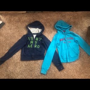 Aeropostale and Hollister zip up sweatshirts